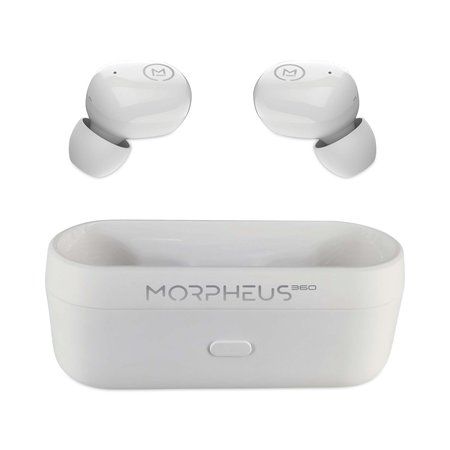 MORPHEUS 360 Spire True Wireless Earbuds Bluetooth In-Ear Headphones with Microphone, Pearl White TW1500W